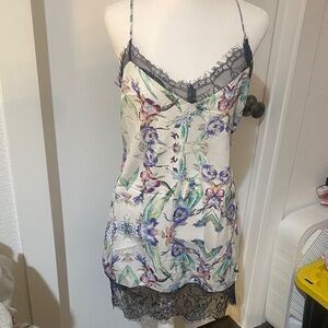 Floral Lace Trim Slip Dress NWT!